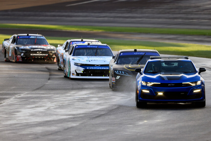 The official pace car leading the field