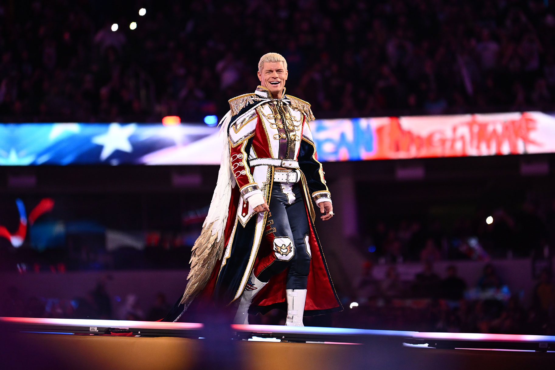 Cody Rhodes walks to the ring