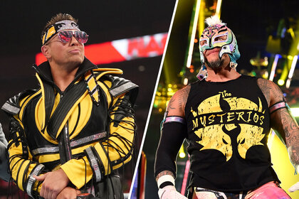 Split image of The Miz and Rey Mysterio