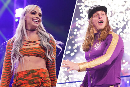 Split image of Liv Morgan and Matt Riddle