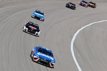 Bubba Wallace's car leading a nascar race