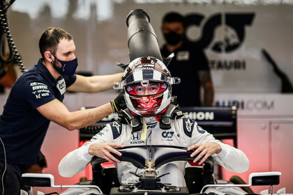 ead... Daniil Kvyat of Scuderia AlphaTauri and Russia during practice ahead of the F1 Grand Prix of Abu Dhabi at Yas Marina Circuit