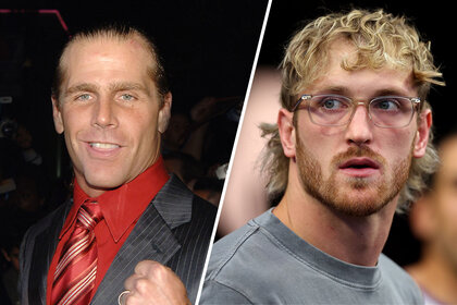 Split image of Shawn Michaels and Logan Paul