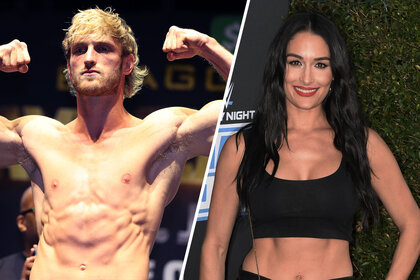 Split image of Logan Paul and Nikki Bella