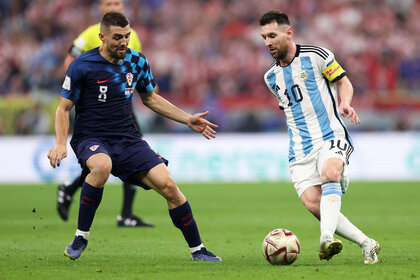 Lionel Messi of Argentina in action during the FIFA World Cup Qatar 2022 semi final match