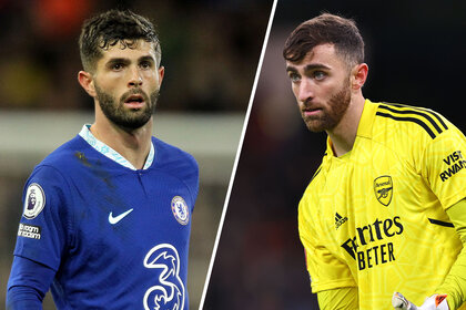 Split image of Christian Pulisic and Matt Turner