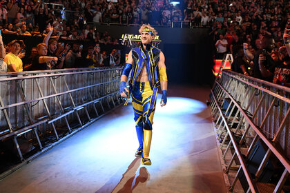 Logan Paul walking to the ring during Money In The Bank