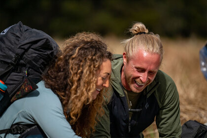 Paulina Pena and Creighton Baird in Race to Survive: New Zealand Season 2 Episode 1.