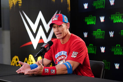John Cena announces his retirement during the WWE Money In The Bank Press Conference