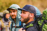 Closeup of Tyrie Mann Merrill and Ethan Greenberg in Race To Survive: New Zealand Season 2, Episode 1