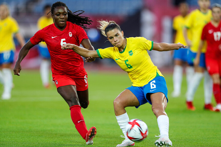 Deanne Rose of team Canada during the Women's Quarter Final match at the 2020 Olympics