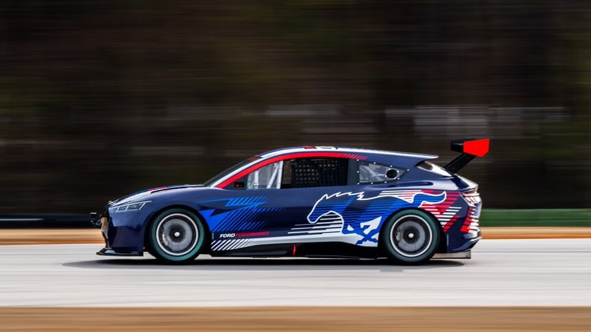 The Ford Mustang Mach-E NASCAR Prototype car.