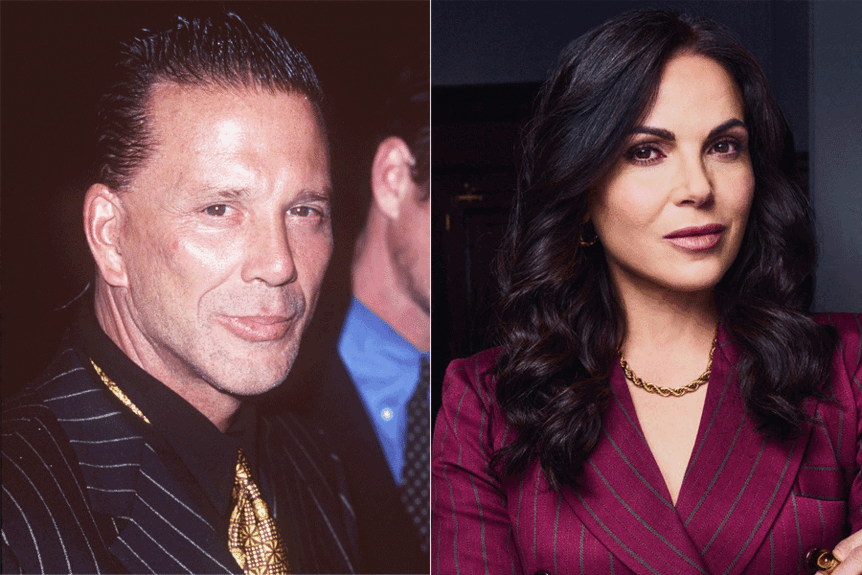 Actor Micky Rourke on the 1997 red carpet for The Rainmaker next to Lana Parrilla from the TV series.
